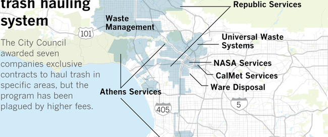LA's new trash hauling system map