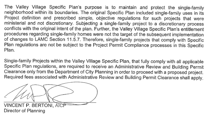Director of City Planning Letter Conclusion