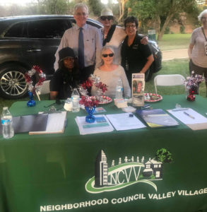 LA City Councilman Paul Krekorian, NCVV President Tony Braswell and LAPD Officers at National Night Out 2019