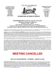 thumbnail of NCVV AGENDA DECEMBER 2024 REGULAR MEETING OF THE BOARD CANCELATION